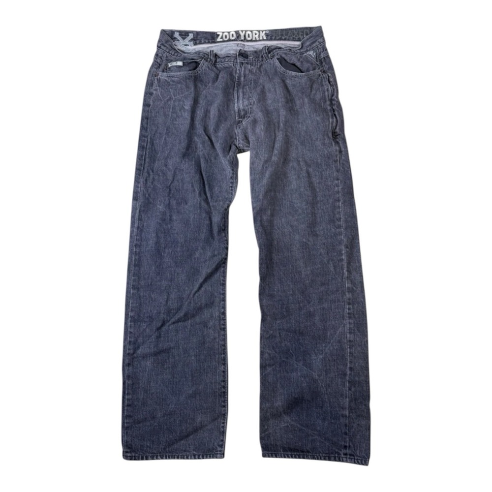 Zoo York Jeans Mens 34x30 Gray Denim Straight Fit Skate Streetwear Y2K
